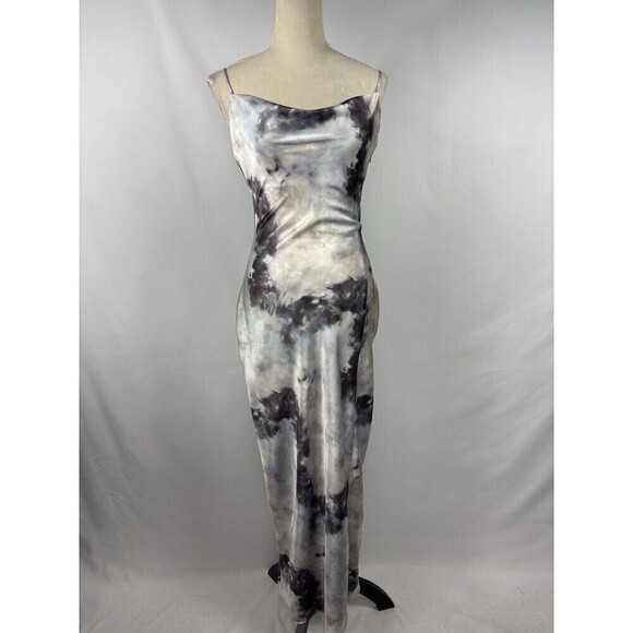Superdown Krystal Slip Dress Grey White Tie Dye Small Adjustable Straps - Picture 16 of 16